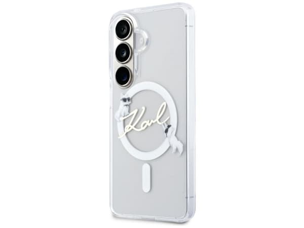Karl Lagerfeld IML KC Script MagSafe Case for Samsung Galaxy S26 Plus - Transparent