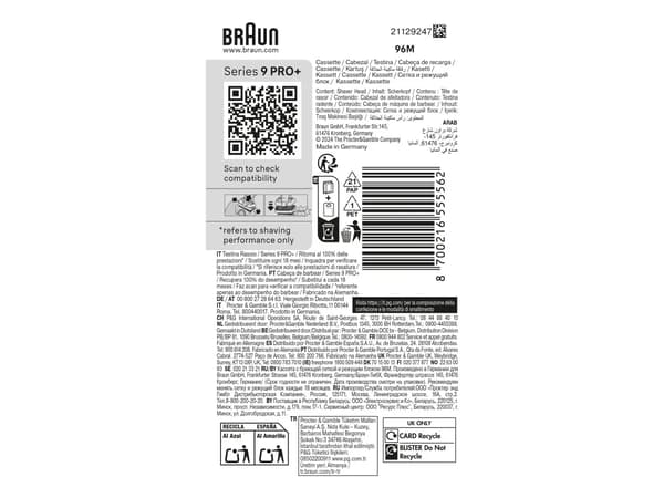 Braun 96M rakhuvud för serie 9 PRO+