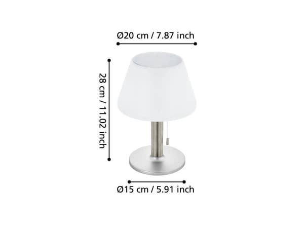 EGLO solcelle bordlampe sølv/hvit