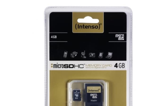 Intenso - Flashminnekort (microSDHC til SD-adapter inkludert) - 4 GB - microSDHC