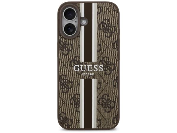 Guess 4G trykte striper MagSafe-etui for iPhone 17 - brun