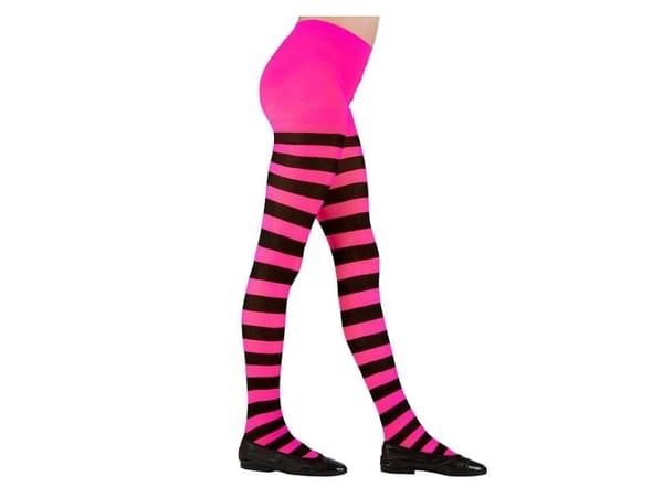 Sort og pink stribet strømpebukser, barn