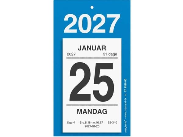 Avrivningskalender m. baksidetext 2027