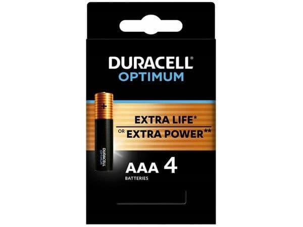Duracell Optimum AAA-batterier 4 stk