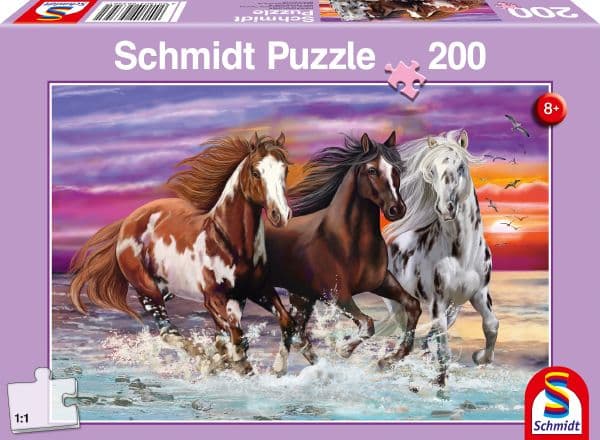 Schmidt Games Puzzle 200 Three Wild Horses G3