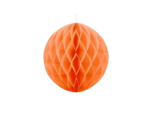 Orange pappersboll i väv, 20 cm