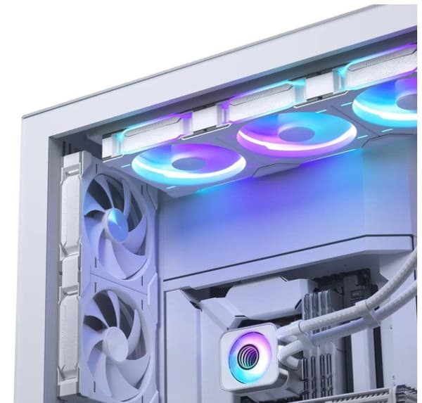 Phanteks Glacier One 420D30 DRGB AIO Liquid CPU Cooler, X2 Cap, White