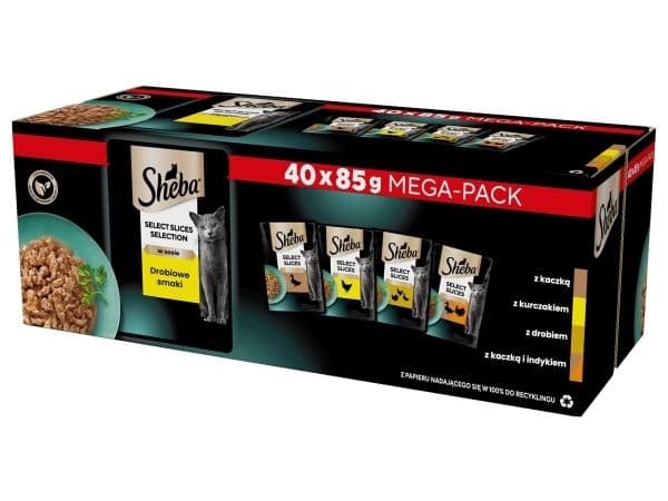 SHEBA Selection Select Slices Fjäderfäsmak - våtfoder för katter - 40 x 85g