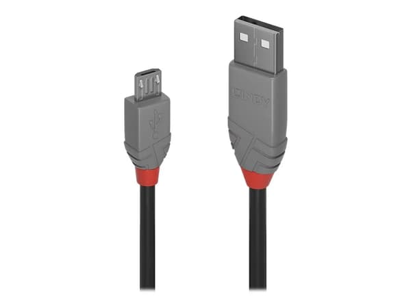 Lindy Anthra Line - USB-kaapeli - USB (han) til Micro-USB Type B (han) - USB 2.0 - 3 m - pyöreä - lajiteltu