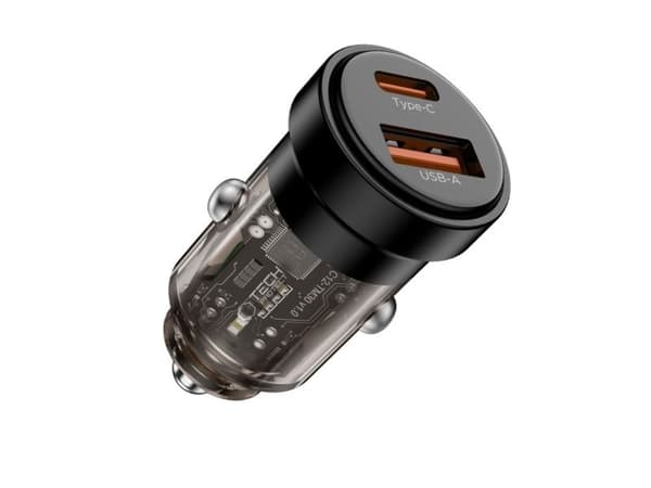 Tech-Protect bil­lader TECH-PROTECT CC03 2-port PD30W/QC3.0 sort