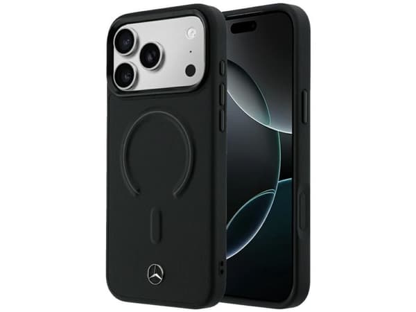 Mercedes Leather 3D MagSafe Case for iPhone 18 Pro / 17 Pro - Black