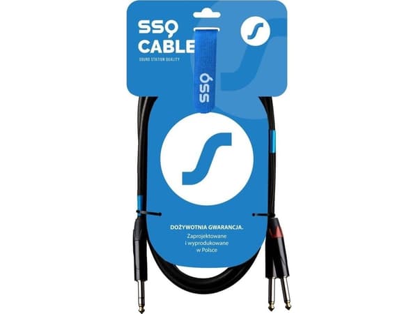 SSQ JSJM2 SS-1453 Kabel Jack Stereo - 2x Jack Mono 2 m Sort