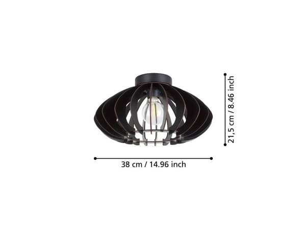 EGLO COSSANO 3 LOFT E27 Ø380 svart/trä