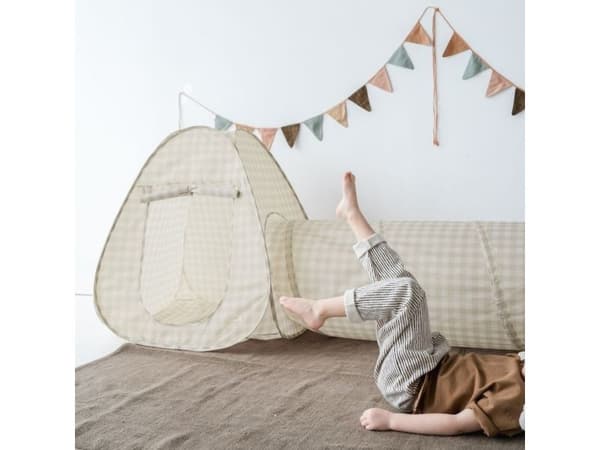 3 Sprouts tält- och tunnelset, Gingham beige