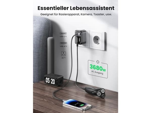 Ugreen 90613, inomhus, AC, Svart