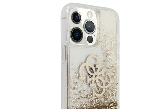 Guess 4G Big Liquid Glitter-deksel til iPhone 13 Pro Max 6,7" - gull