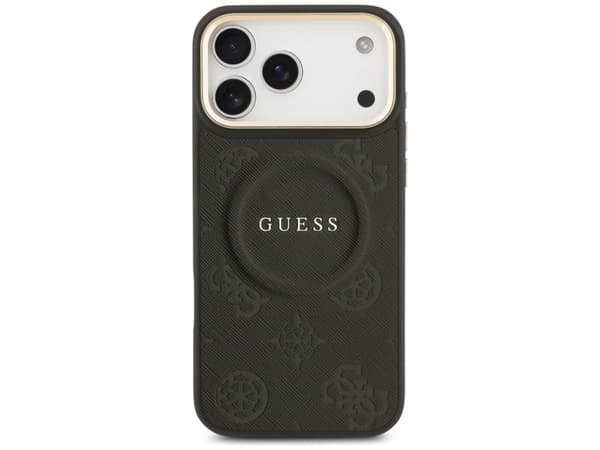 Guess Peony hot stamp MagSafe-deksel til iPhone 17 Pro Max - Sort