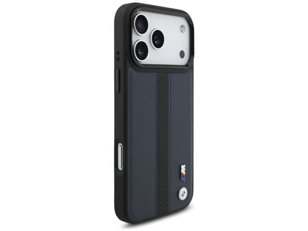 BMW M perforert stripe-logo MagSafe-telefondeksel til iPhone 17 Pro Max - navyblå