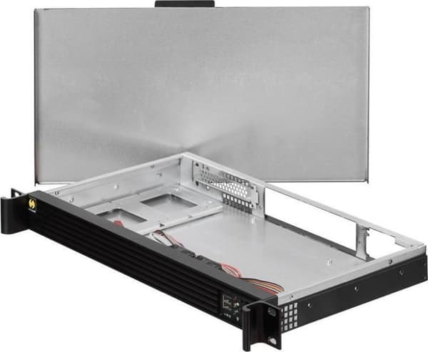 Netrack Server Case - Rackmonterbar 1U - mini-ITX - ingen strømforsyning - svart