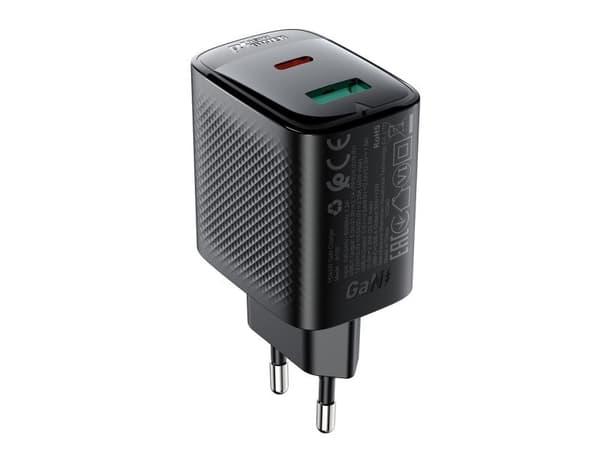 Acefast A106 GaN PD 45W USB-C USB-A Wall Charger - Black