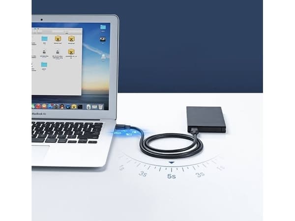 USB-kabel Ugreen USB-A til USB-A 3 m svart (90576)