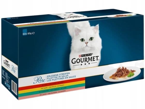 PURINA Gourmet Perle Mix - våtfoder för katter - 60x85g