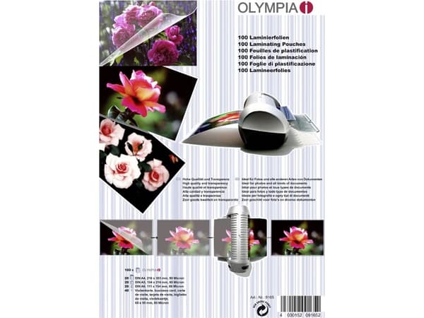 OLYMPIA - 100-pack - transparent - lamineringsfickor