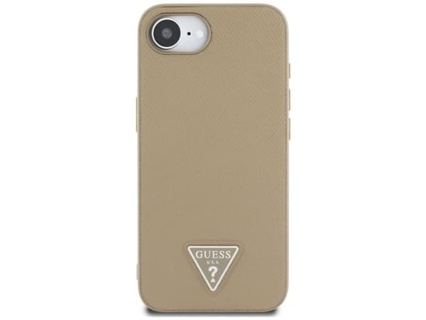 Guess Grained Triangle MagSafe-etui til iPhone 16e – brun