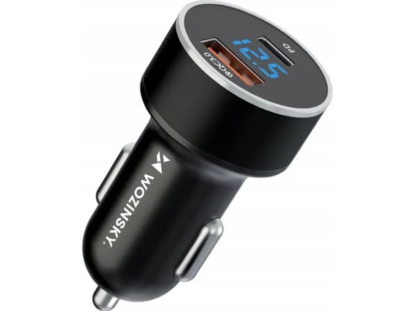 Wozinsky bil-lader USB-C USB-A 36W - svart