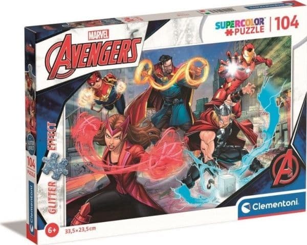 Clementoni pussel Glitter Marvel Avengers, 104 bitar