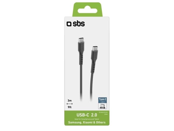 SBS TECABLETCC3M USB-C till USB-C-kabel 3 m - svart