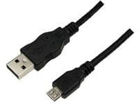 LogiLink 0.60m USB A-USB Micro B, 0,60 m, USB A, Micro-USB B, USB 2.0, Hankjønn/hankjønn, Sort