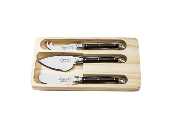 Cheese knives Laguiole Black SET 3 SdV
