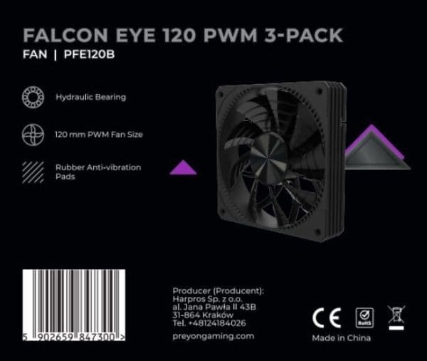 PREYON Falcon Eye PC Fans - 3-Pack