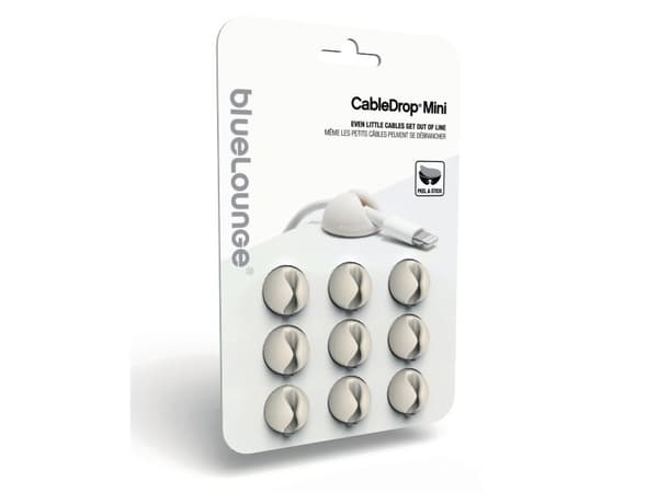 Bluelounge CableDrop Mini - Kabelklämmor - vit (paket om 9)