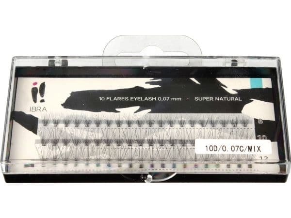 IBRA_Plastic eyelash tufts 10 D-0.07mm C Mix