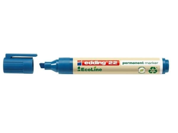 edding EcoLine 22 - Markering - permanent - för glas, metall, plast - blå - 1-5 mm