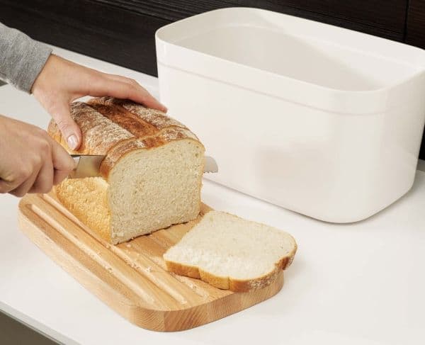 Joseph Joseph Bread Bin, Rektangulär, Vit, Bamboo, Plast, Trä, Bamboo, 180 mm