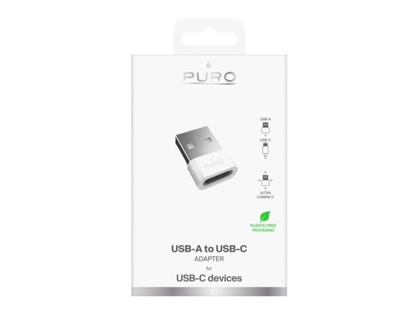USB-adapter Puro USB-C till USB-A - vit