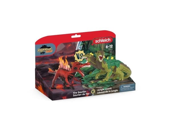 Schleich Fire Saurian vs. Jungle Lizard