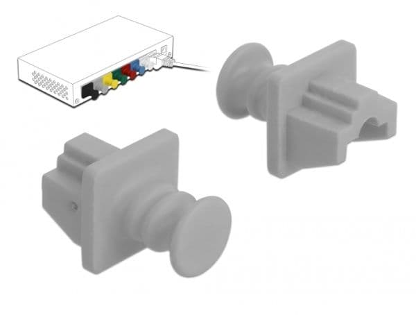 Delock for RJ45 - Dammskydd - grå (paket om 10)