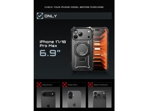 Supcase UB Grip Mag MagSafe Case for iPhone 18 Pro Max / 17 Pro Max - Black