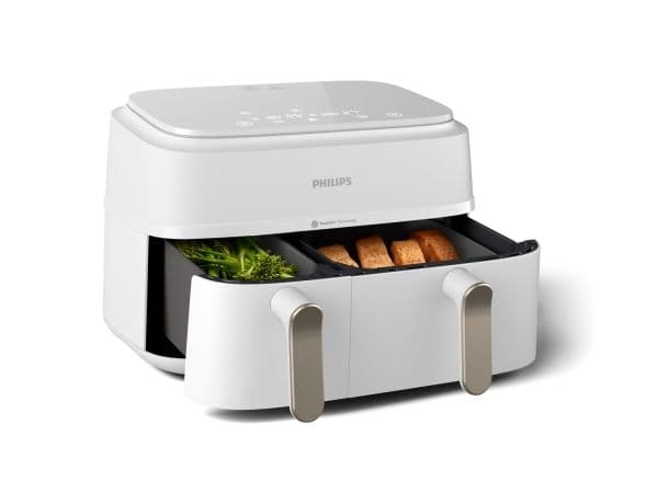 Airfryer dubbelkorg, Philips, 9,0 l, vit