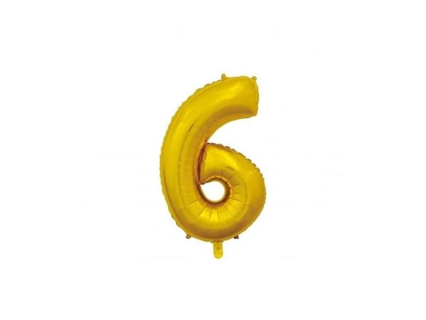 Folieballon 6 Guld 66 cm