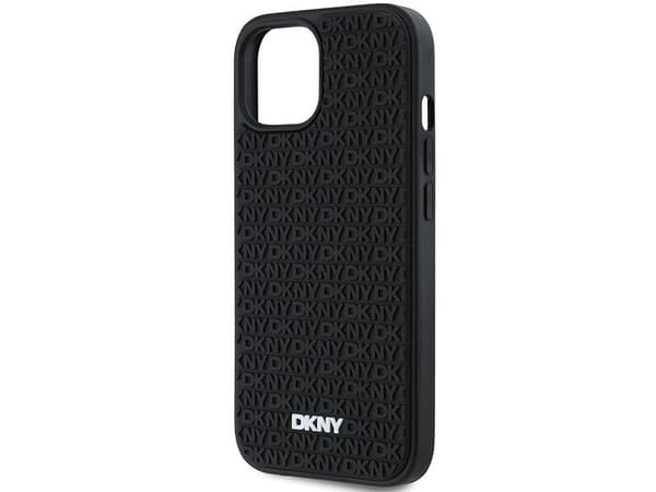 DKNY 3D Rubber Repeat Pattern case for iPhone 15/14/13 - black