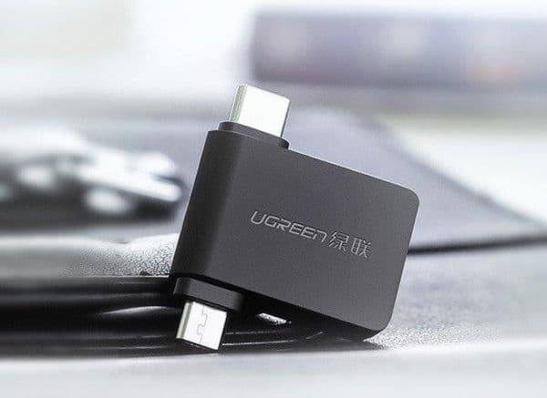 Ugreen 30453, USB-C/Thunderbolt 3, USB 3.0 A, Svart