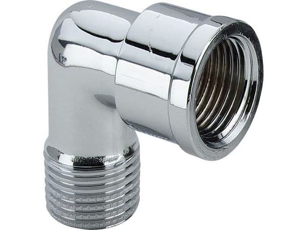 Viega vinkel 90° 34" muffe/nippel messing forkromet