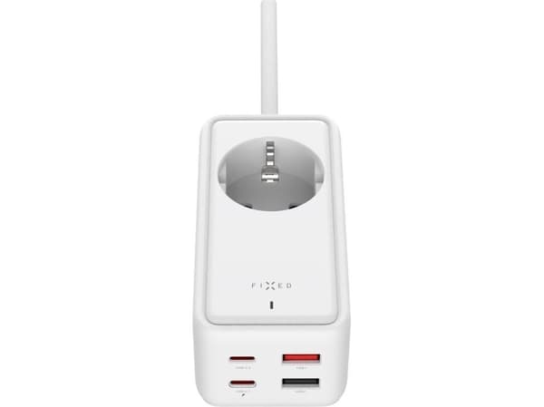 Fast strømforsyning NB med 2xUSB-C/2xUSB, GaN III, 3 m, PD 65W, hvit