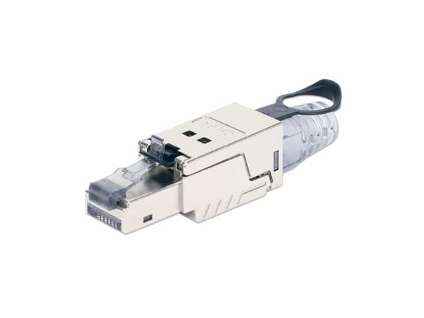 Intellinet 790741, RJ45, Rustfrit stål, Hanstik, Lige, Cat6a, U/FTP (STP)