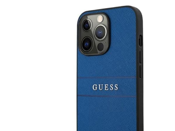 Guess Saffiano stropp-etui til iPhone 13 Pro Max 6,7" - Blå